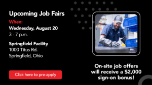 Silfex Upcoming Job Fair August 20th 3 to 7pm at the springfield facility, 1000 titus rd. Springfield Ohio